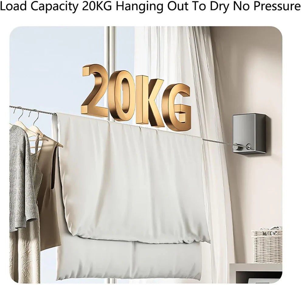 Emza™Retractable and Invisible Clothesline – حبل غسيل قابل للسحب وغير مرئي