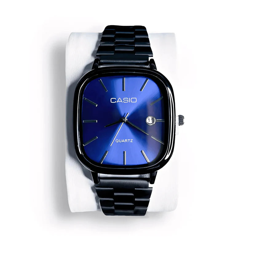 Emza™Casio Black Chain Blue Dial Couple Watch