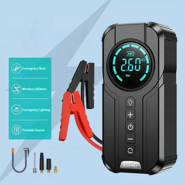 Emza™Jump Starter With Air Pump هيكساليفينغ™ جهاز تشغيل البطارية مع منفاخ هواء